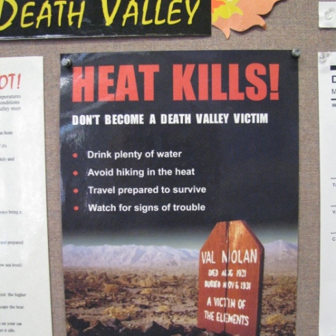 Val Nolan, Furnace Creek Visitor center, Death Valley, Californien, rejser, autocamper, motorhome